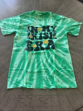 Green Tie-Dye Short Sleeve Graphic Tee - 'In My Irish Era'
